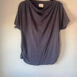 T.La Charcoal Short Sleeve Drape Neck Tee